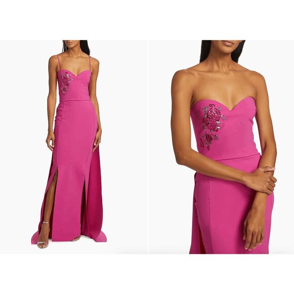 Chiara Boni La Petite Robe Kenzan Strapless Embellished Gown Size US 8 $1190 - Picture 2 of 10